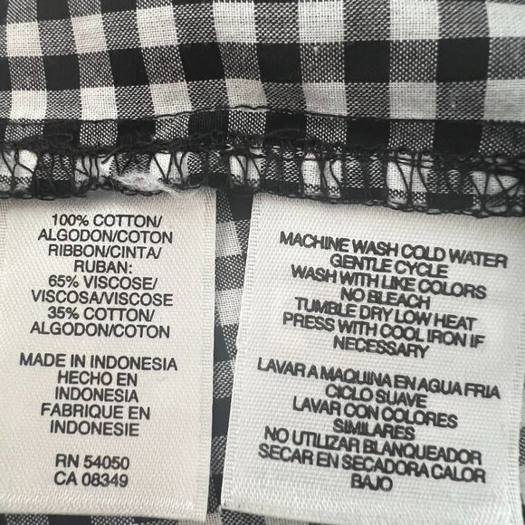 🖤Jones New York signature Gingham  Black and white button up shirt Sz M - Picture 6 of 12